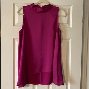 NWOT Women’s The Limited Medium Hi-Low Asymmetrical Pink Glossy Shirt